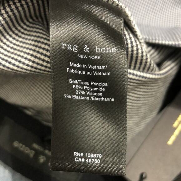 Rag & Bone Simone Mini Houndstooth Pants Blue 2 NWT - Picture 10 of 13